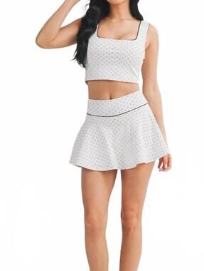 NEW KIMBERLY C polka dot skort in white multi